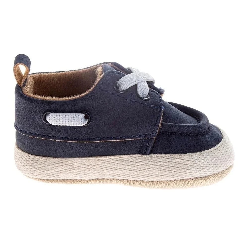 Josmo Unisex Infant Baby Size 3 Casual Sneakers Slip On‎ Crib Shoes Navy Blue